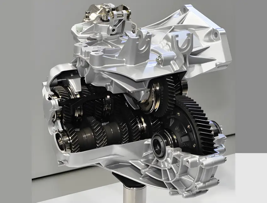 A cross-section of a high-performance vehicle transmission (gearbox), representing gears and forming tools coated with ALTIFOR PVD to prevent galling and enhance durability when used with high-strength steel.