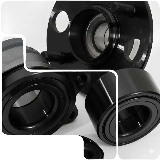 Bearings with Diamond-Like Carbon (DLC) coating for high durability and low friction.