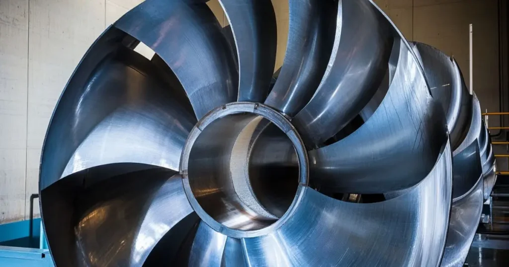 Pump impeller showing smooth metallic surface for high-performance pump applications
