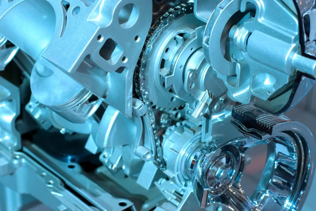 AlTiN coated automotive engine components showing PVD coating for high temperature performance